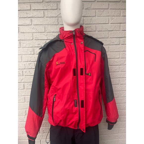 Wantdo Mountain Men Sport Red / Gray Waterproof Rainproof Warm Hooded Jacket Siz - Picture 3 of 16